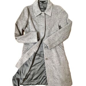 THEORY “Yuriana” Gray Wool S Women’s Coat 3/4 Length LIKE NEW